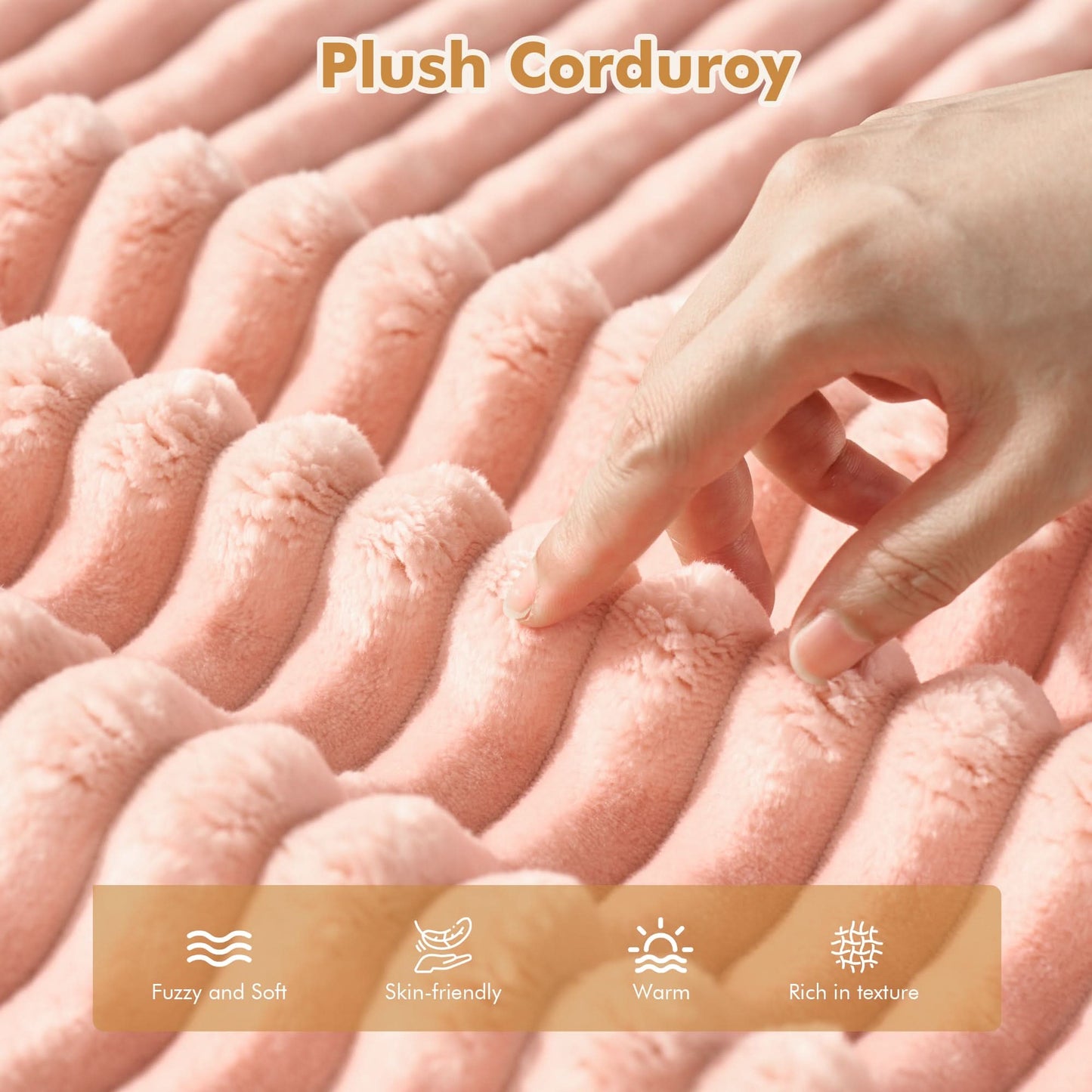 OVIOS 104" L-Shape Modular Couch with Chaise, Plush Corduroy Fabric, No Assembly Required