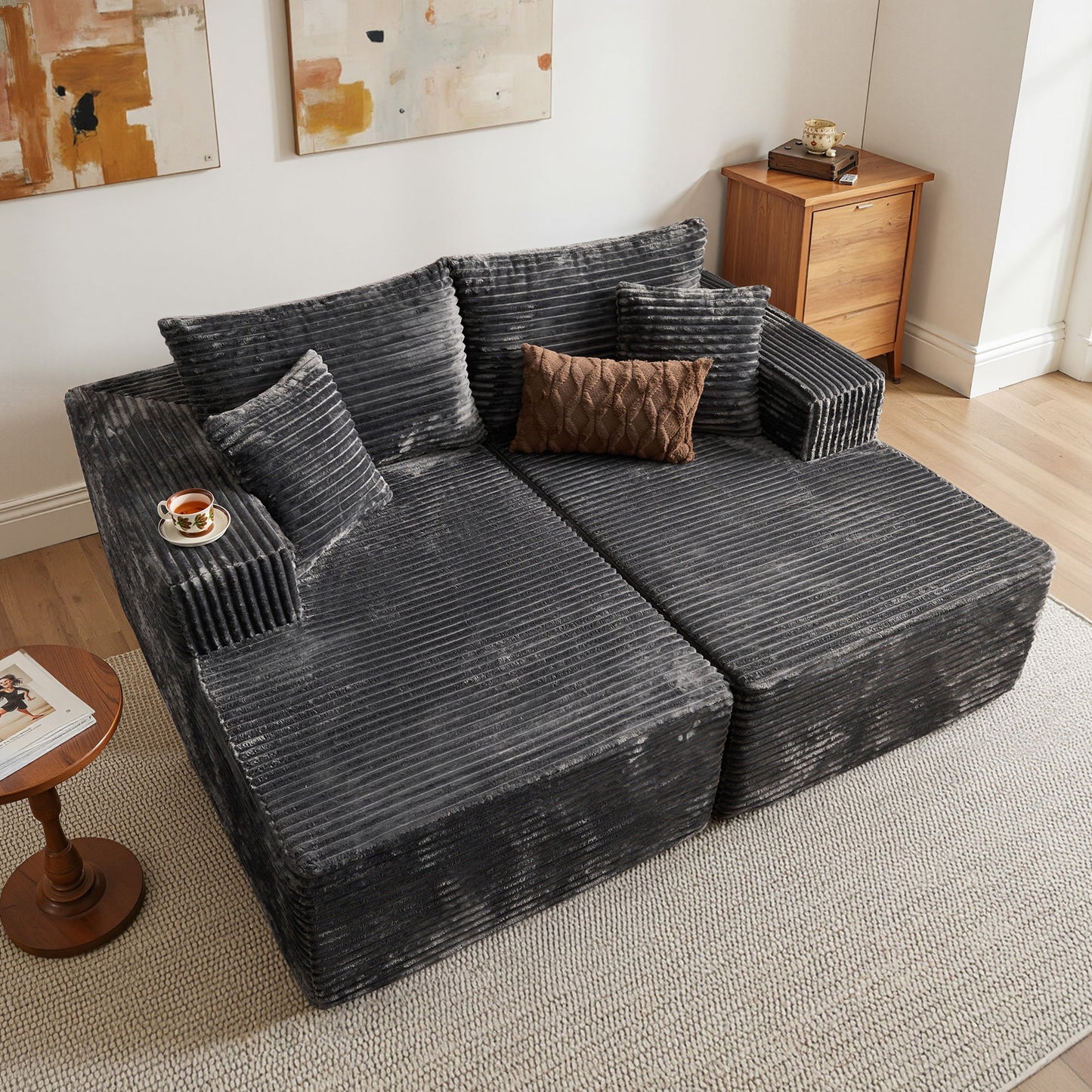 OVIOS 81" Boneless Sofa, Sleeper Couch, No Assembly Required