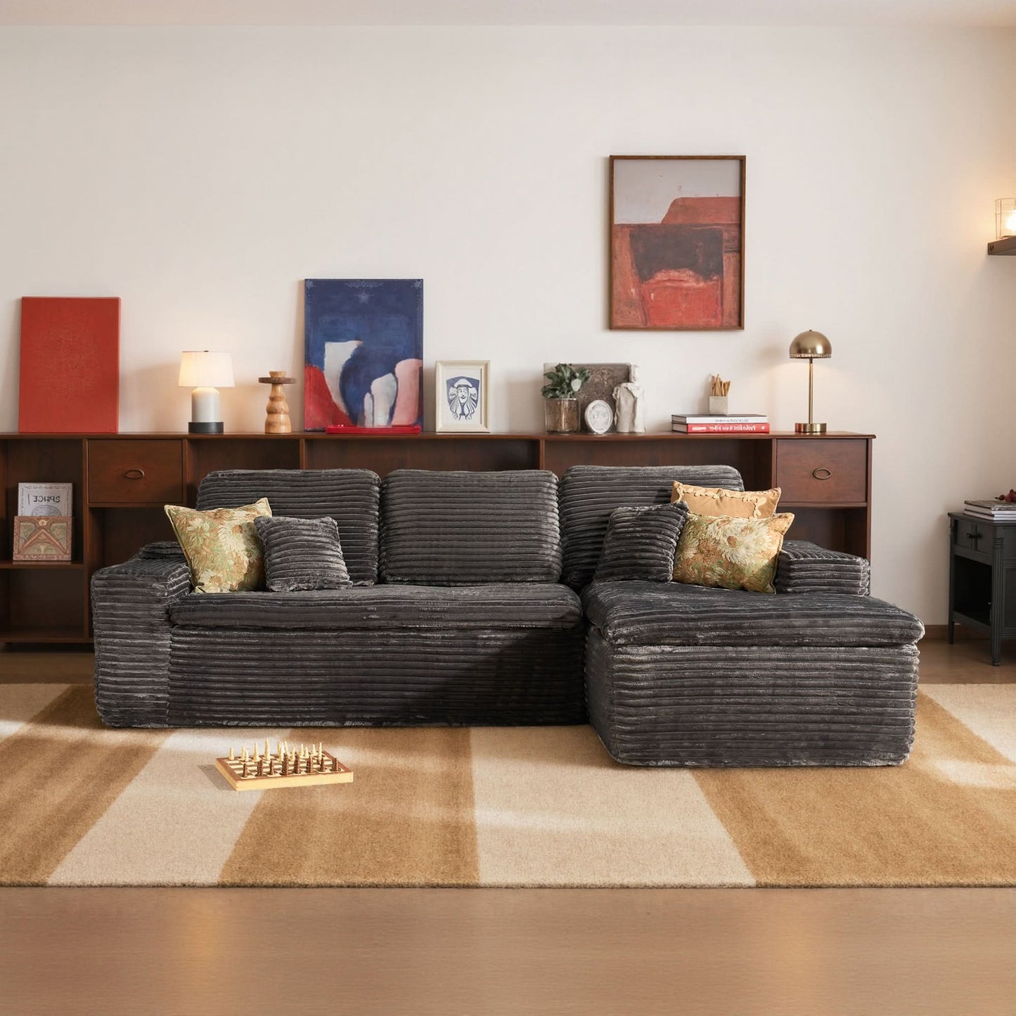 OVIOS 105" Modular Sectional Sofa with Chaise,Deep Seat Cloud Couch, Modern L-Shape