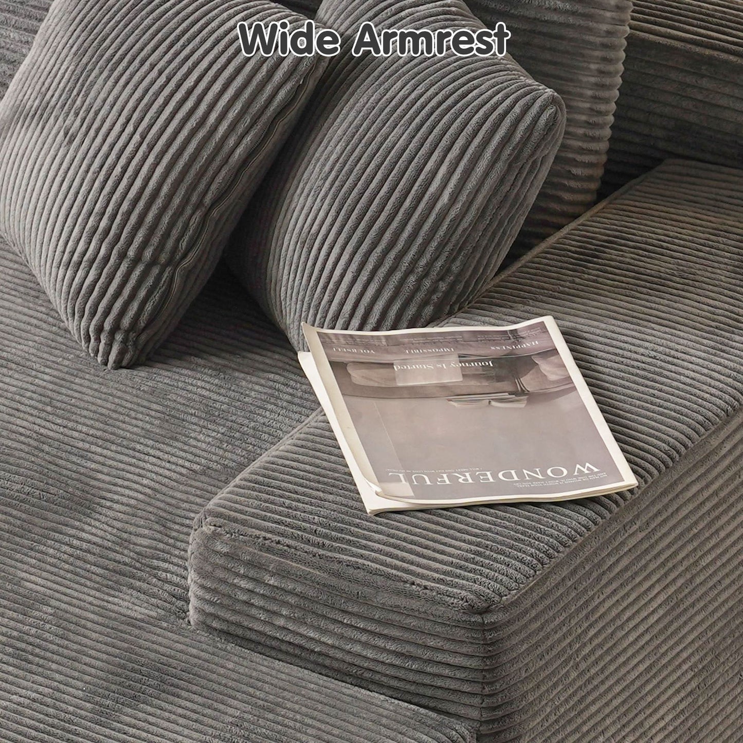 OVIOS 81.2" Cloud Plush Oversized Sectional with Double Chaise – Sofa Bed Comfort, No Assembly Required