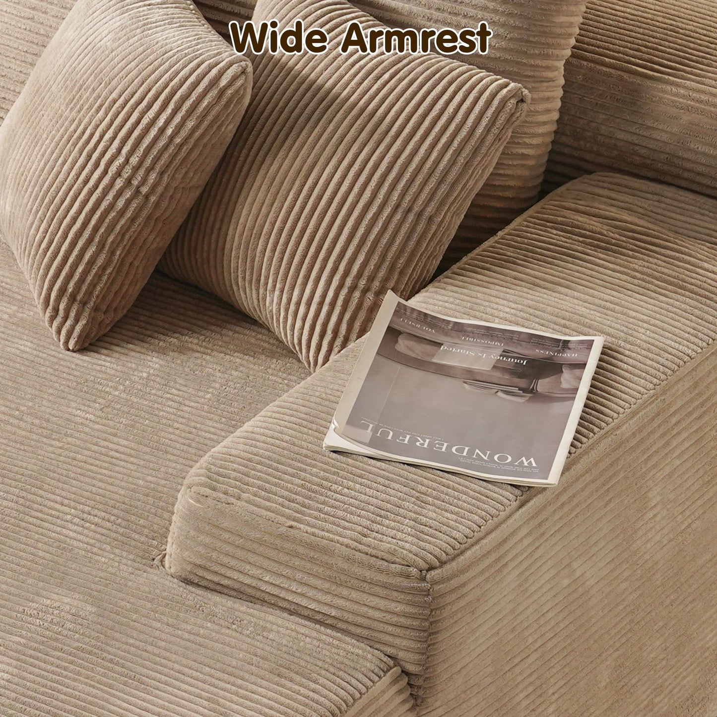 OVIOS 81.2" Cloud Plush Oversized Sectional with Double Chaise – Sofa Bed Comfort, No Assembly Required