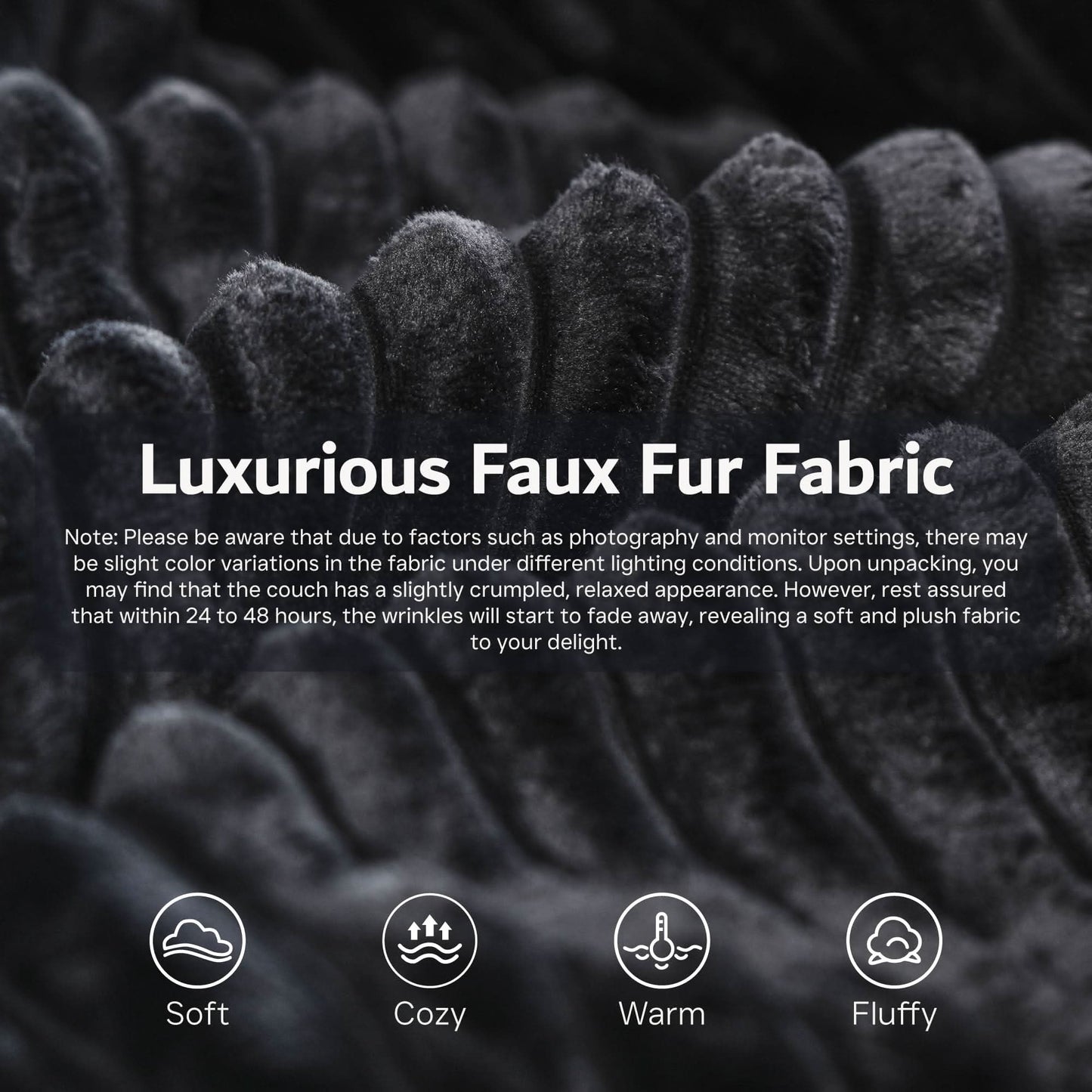 OVIOS U-Shaped Cloud Sectional Sofa with Chaise - Plush Corduroy, Memory Foam & No Assembly