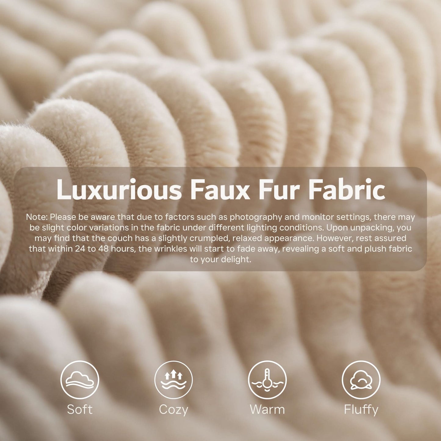 OVIOS Modular Cloud Sofa Corduroy with Memory Foam, U-Shaped Chaise, No Assembly Required