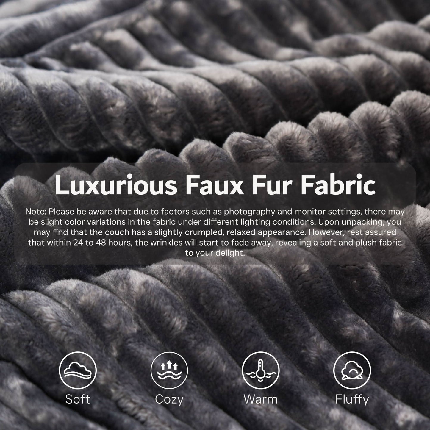 OVIOS sectional cloud couch, living room U-shaped sofa, plush corduroy, memory foam, no assembly required.